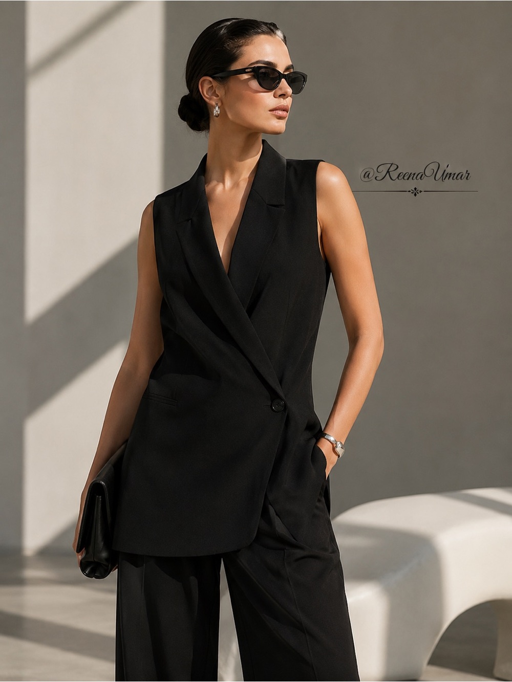 Sarah Pacini Sleeveless Wrap Vest